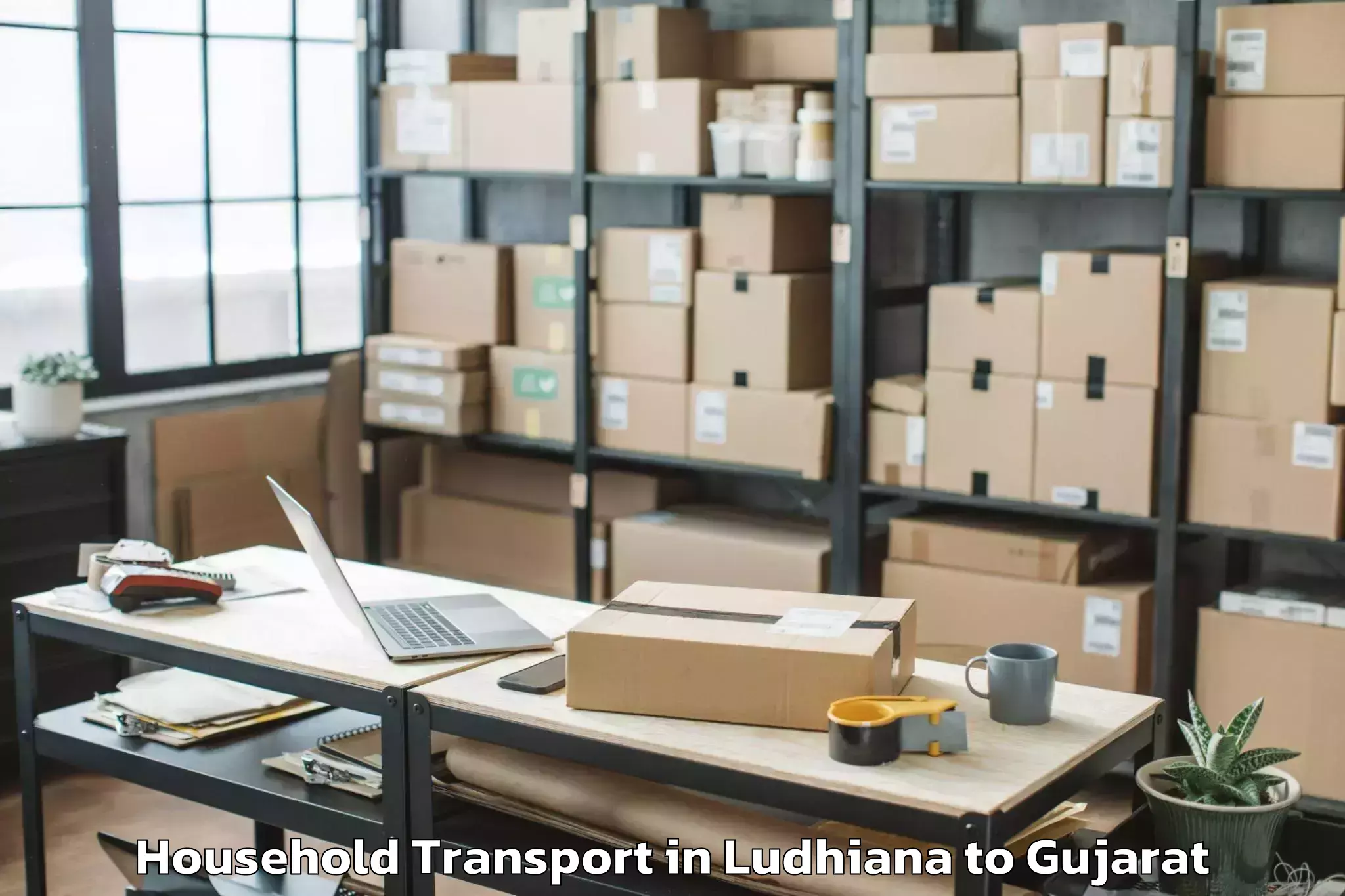 Top Ludhiana to Rai University Ahmedabad Household Transport Available